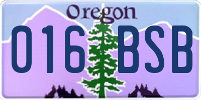 OR license plate 016BSB