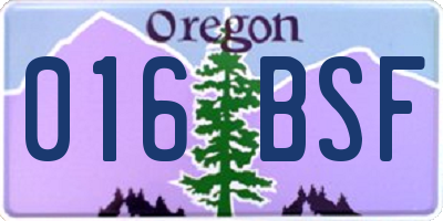 OR license plate 016BSF