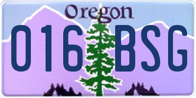 OR license plate 016BSG