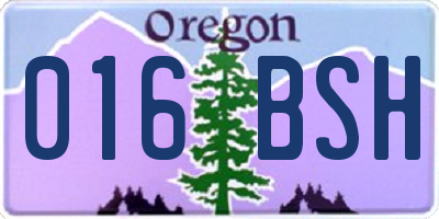 OR license plate 016BSH