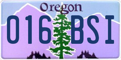 OR license plate 016BSI