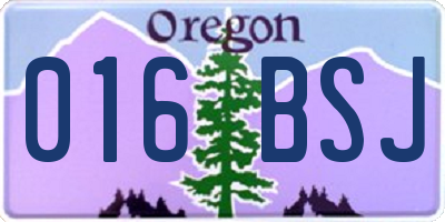 OR license plate 016BSJ