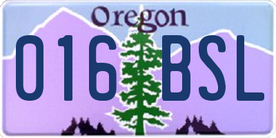OR license plate 016BSL