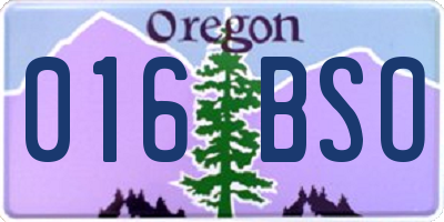 OR license plate 016BSO
