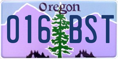 OR license plate 016BST