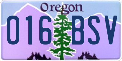 OR license plate 016BSV