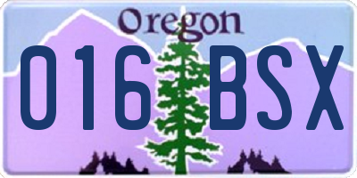 OR license plate 016BSX
