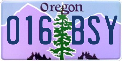 OR license plate 016BSY