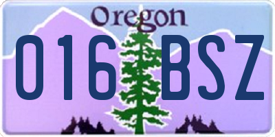 OR license plate 016BSZ