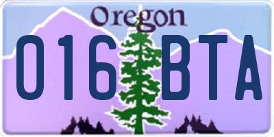 OR license plate 016BTA