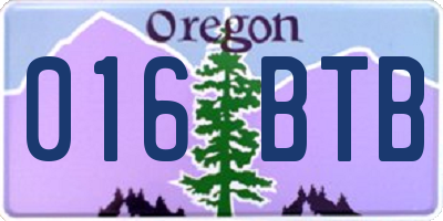 OR license plate 016BTB