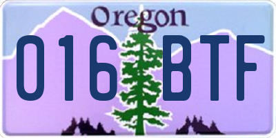OR license plate 016BTF