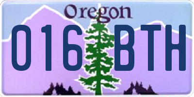 OR license plate 016BTH