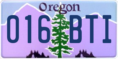 OR license plate 016BTI