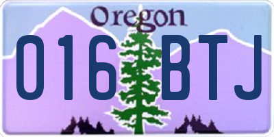 OR license plate 016BTJ