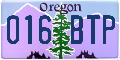 OR license plate 016BTP