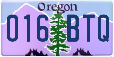 OR license plate 016BTQ