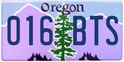 OR license plate 016BTS