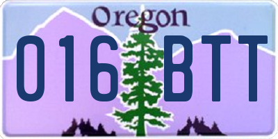 OR license plate 016BTT