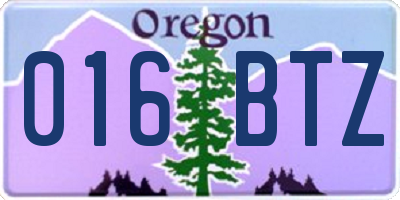 OR license plate 016BTZ