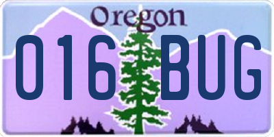 OR license plate 016BUG