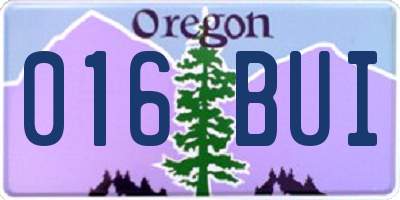 OR license plate 016BUI