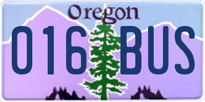 OR license plate 016BUS