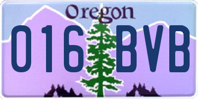 OR license plate 016BVB