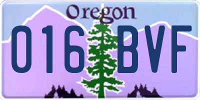 OR license plate 016BVF