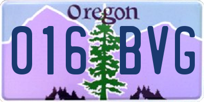 OR license plate 016BVG