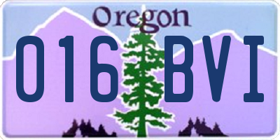OR license plate 016BVI