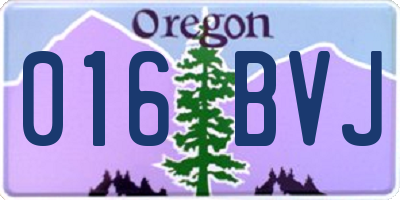 OR license plate 016BVJ