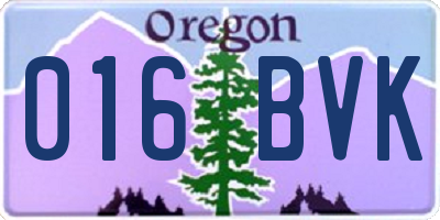 OR license plate 016BVK