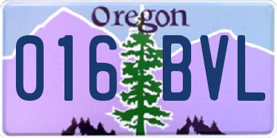 OR license plate 016BVL
