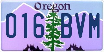 OR license plate 016BVM