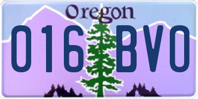 OR license plate 016BVO