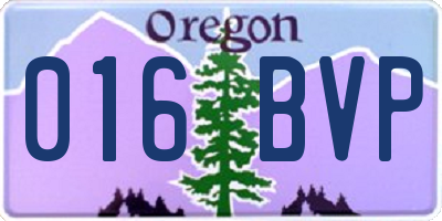 OR license plate 016BVP