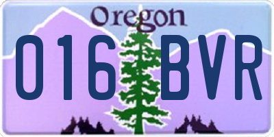 OR license plate 016BVR