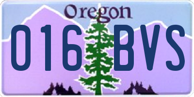 OR license plate 016BVS