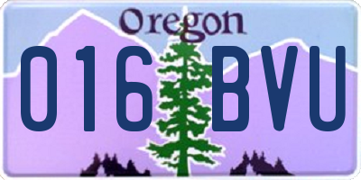 OR license plate 016BVU