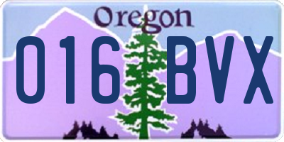 OR license plate 016BVX