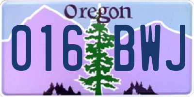 OR license plate 016BWJ