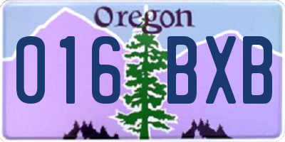 OR license plate 016BXB