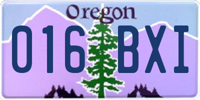 OR license plate 016BXI