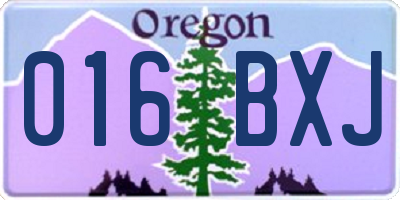 OR license plate 016BXJ