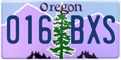 OR license plate 016BXS