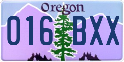 OR license plate 016BXX