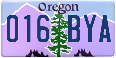 OR license plate 016BYA