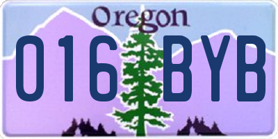 OR license plate 016BYB