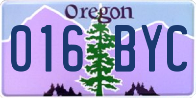 OR license plate 016BYC